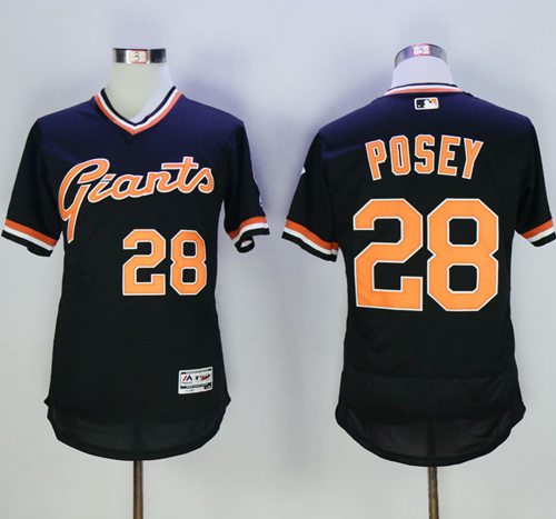 Giants #28 Buster Posey Black Flexbase Authentic Collection Cooperstown Stitched MLB jerseys